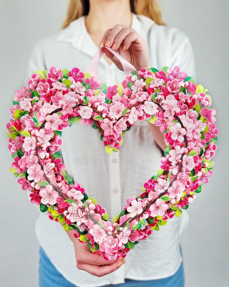 Paper Wreath ~ Cherry Blossom Heart