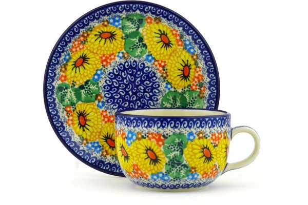 Polish Pottery ~ Teacup & Saucer