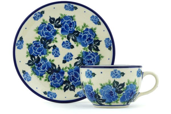 Polish Pottery ~ Teacup & Saucer