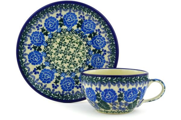Polish Pottery ~ Teacup & Saucer