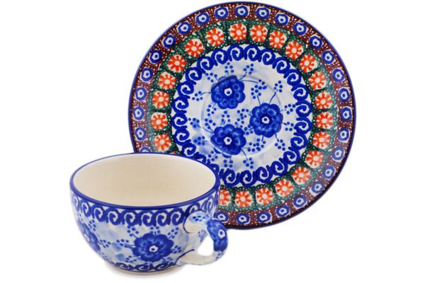 Polish Pottery ~ Teacup & Saucer