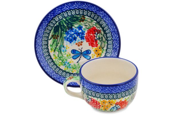 Polish Pottery ~ Teacup & Saucer