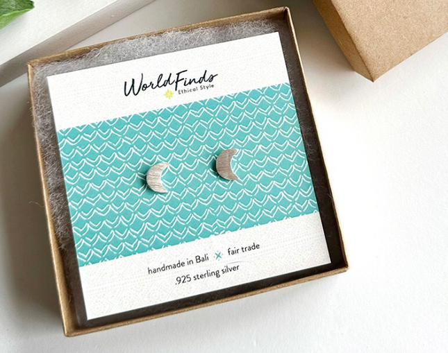 Half Moon Sterling Earrings
