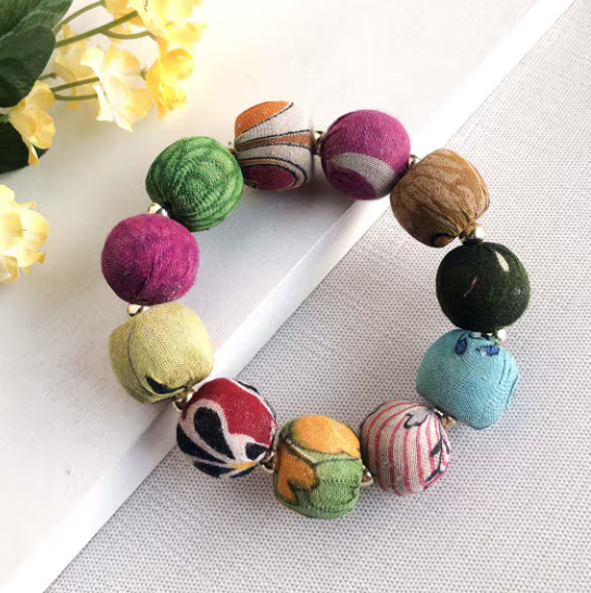 Large Kantha Bauble Bracelet