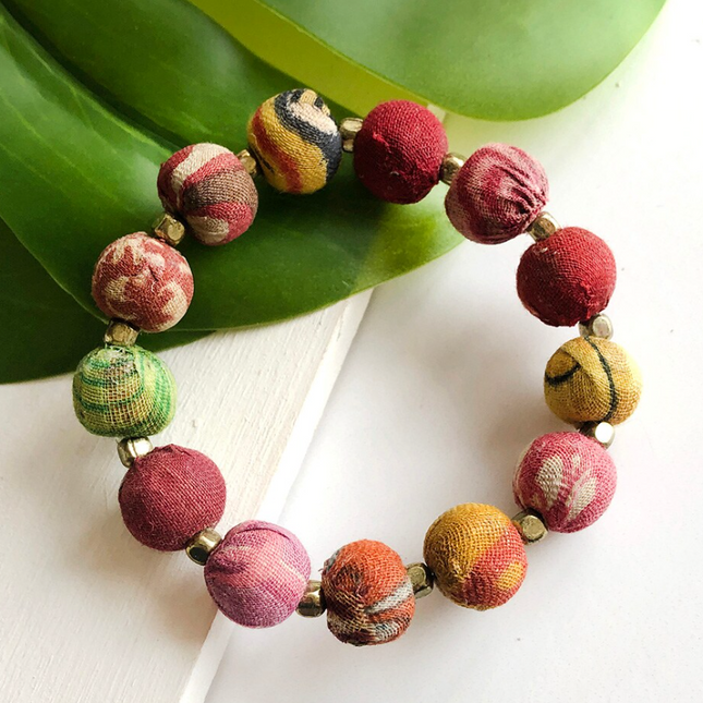 Small Kantha Bauble Bracelet