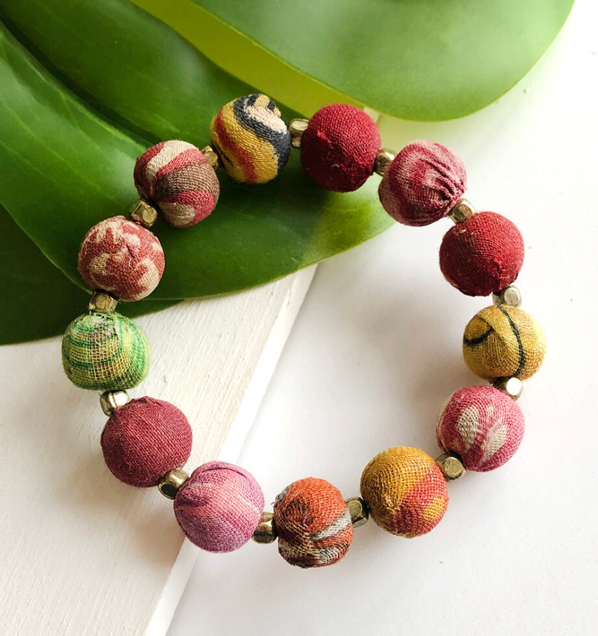 Small Kantha Bauble Bracelet