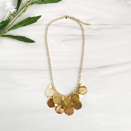 Cascading Disc Necklace - Gold