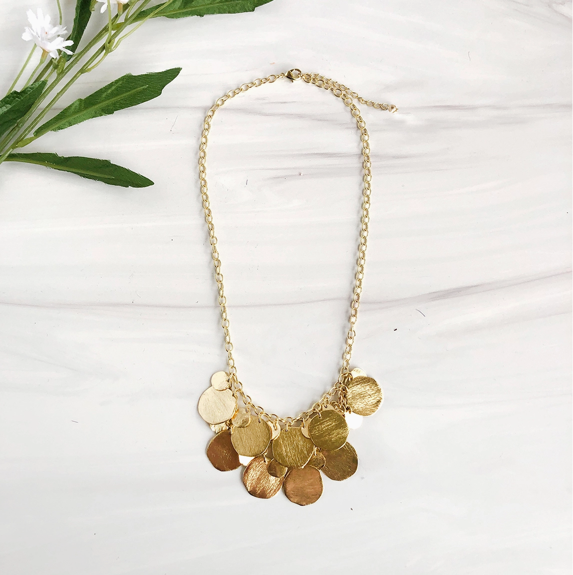 Cascading Disc Necklace - Gold