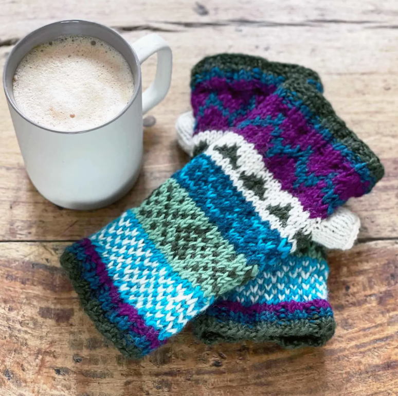 Woollen Fairisle Handwarmer Gloves