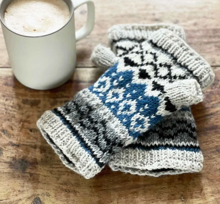 Woollen Fairisle Handwarmer Gloves