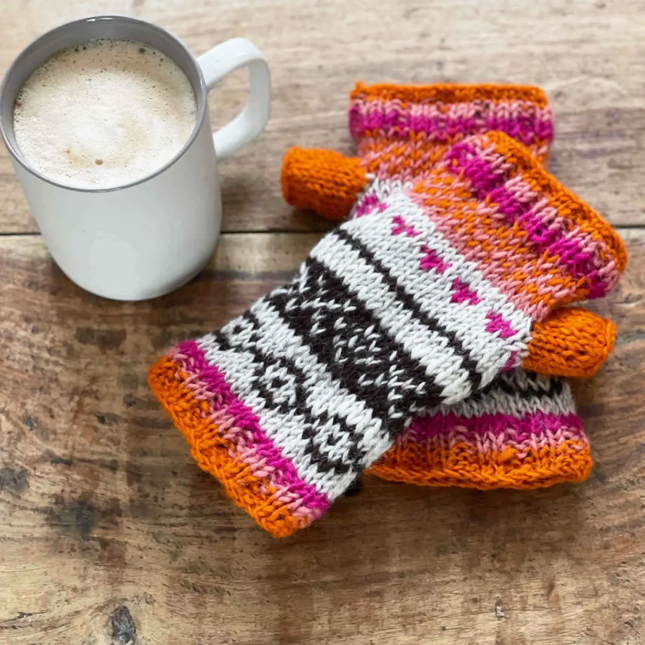 Woollen Fairisle Handwarmer Gloves