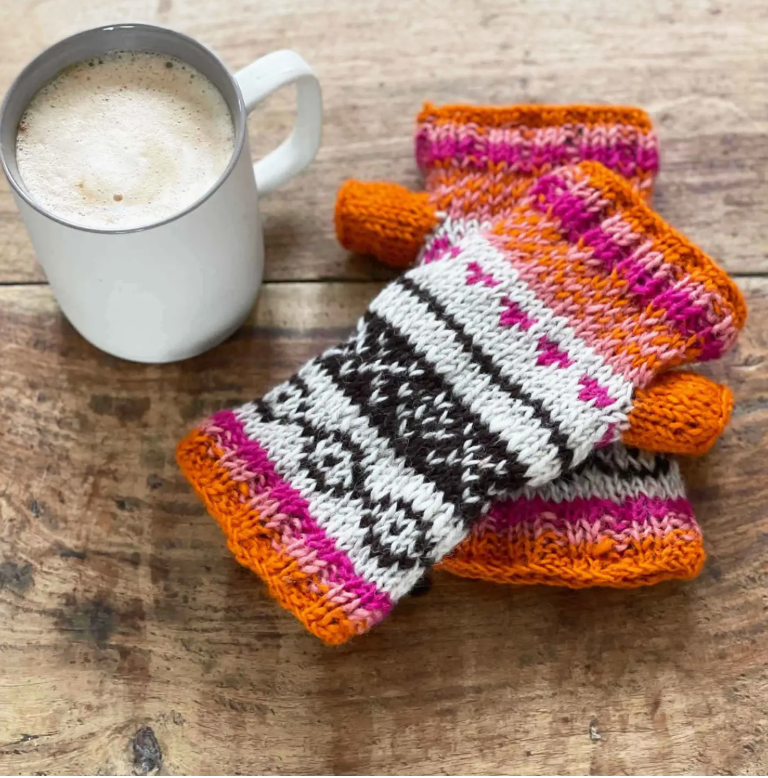 Woollen Fairisle Handwarmer Gloves