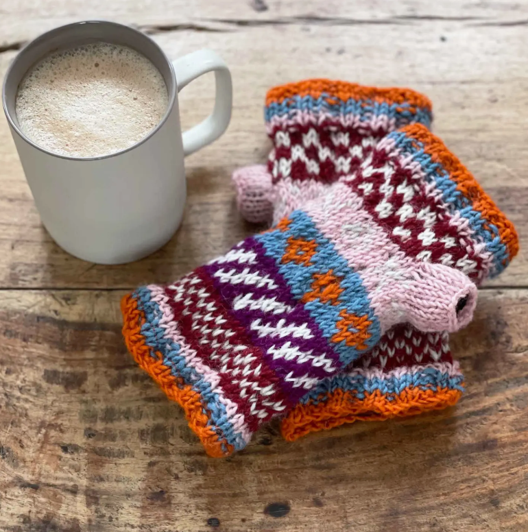 Woollen Fairisle Handwarmer Gloves
