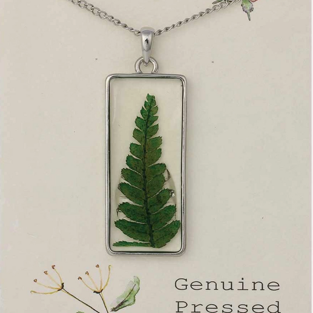 Cottage Floral Dried Fern Necklace