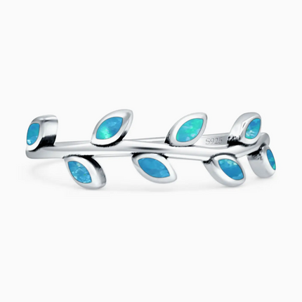 Leaf Blue Opal Ring