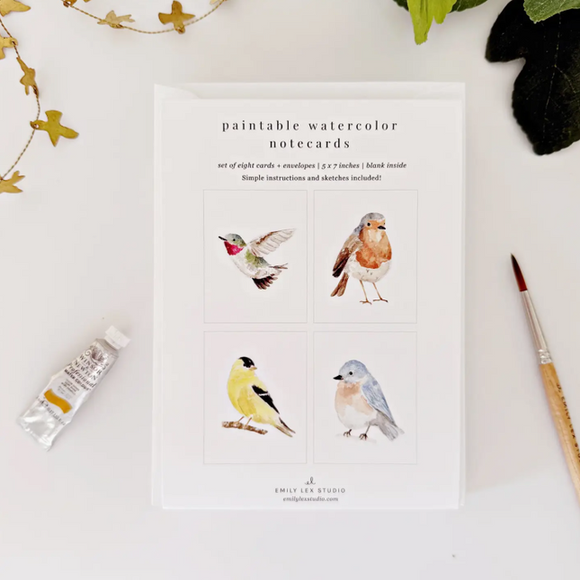 Backyard Birds Paintable Notecards