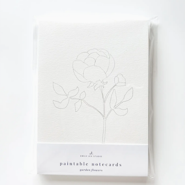 Garden Flowers Paintable Notecards