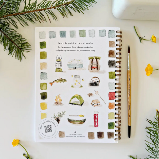Camping Watercolor Workbook