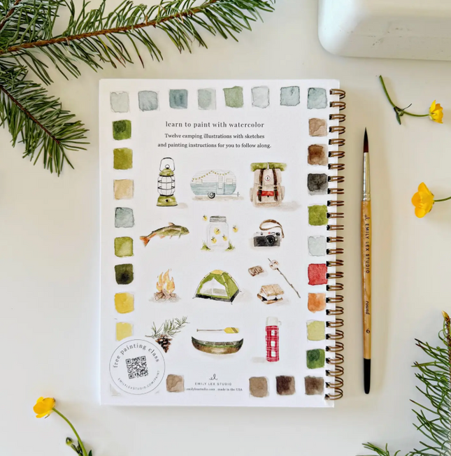 Camping Watercolor Workbook