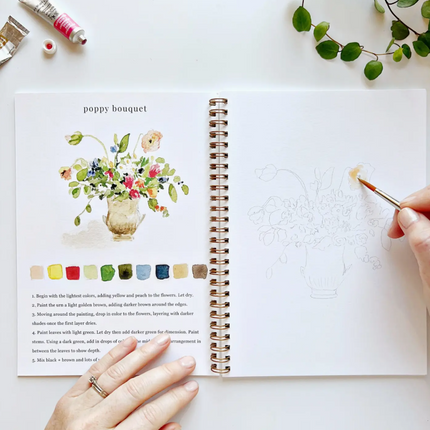 Bouquets Watercolor Workbook