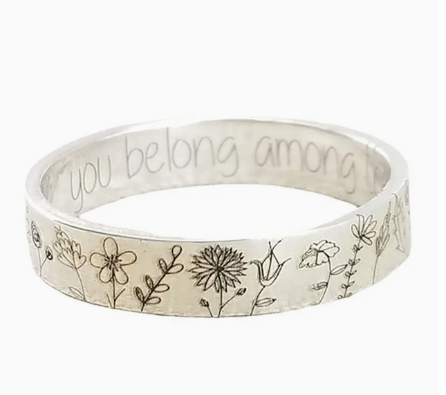 Butterfly Wildflower Matching Band Ring