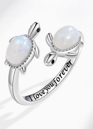 Double Opal Sea Turtle Ring