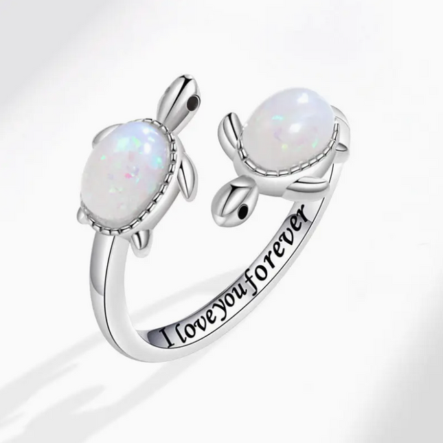 Double Opal Sea Turtle Ring