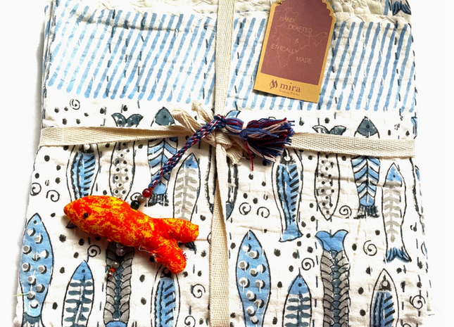 Baby Block Printed Kantha Blanket
