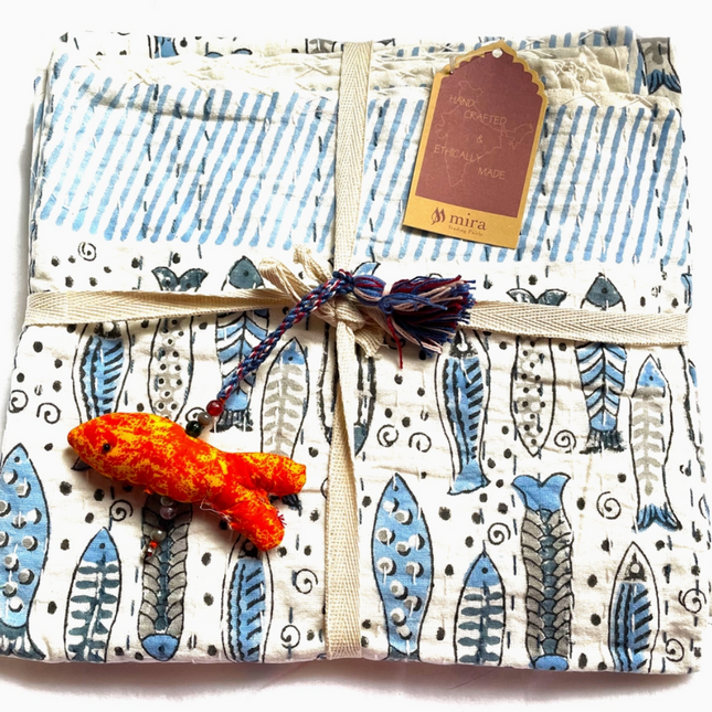 Baby Block Printed Kantha Blanket