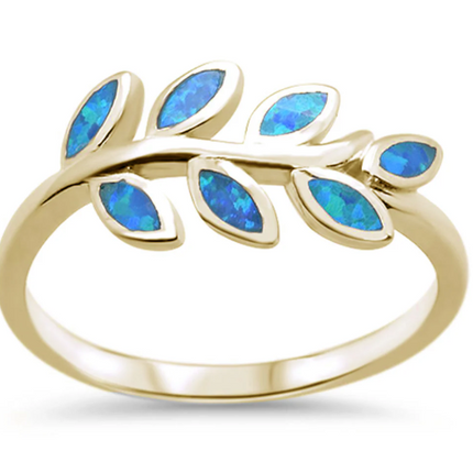 Leaf Blue Opal Ring