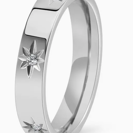 Eight Pointed Star Band Ring
