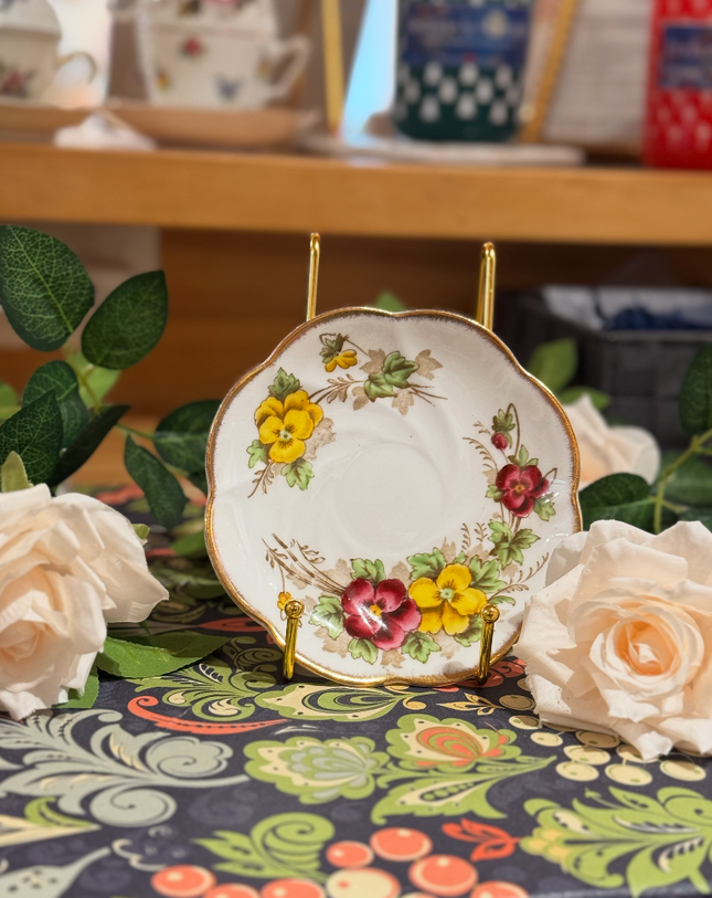 Vintage China ~ Scalloped Flower Saucer