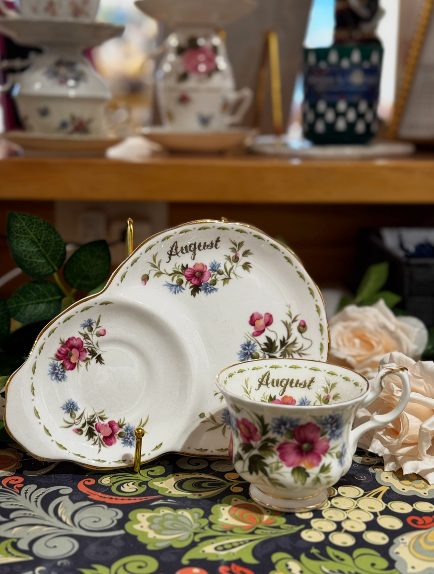 Vintage China ~ Royal Albert August Teacup + Plate Set