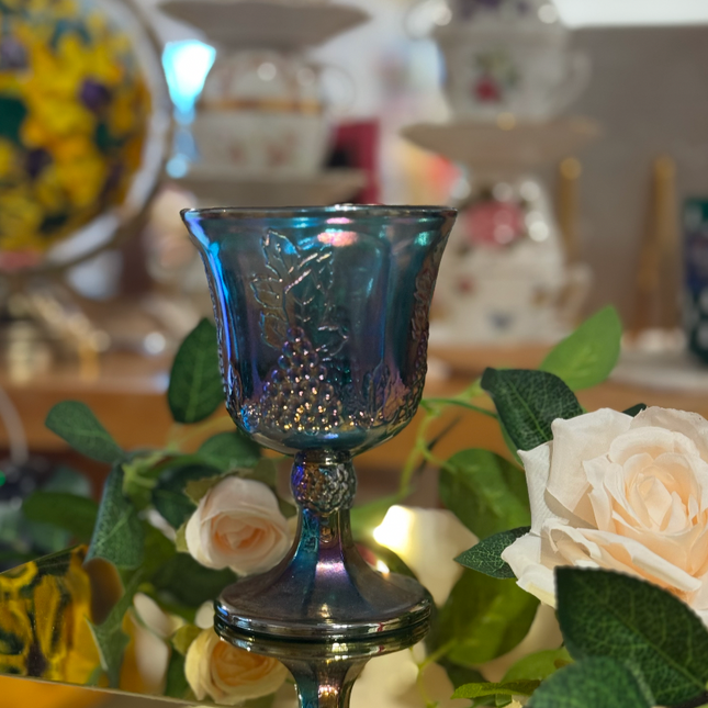 Vintage China ~ Carnival Glass Goblet