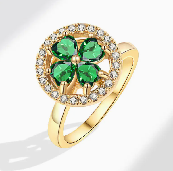 Spinner Ring ~ Four Leaf Clover