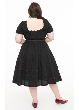 Unique Vintage ~ Red Poinsettia Swing Dress