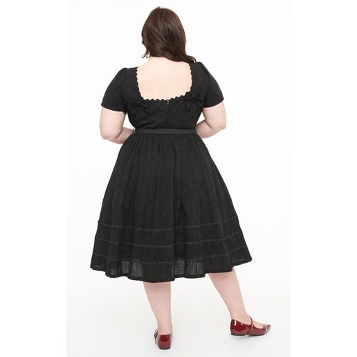 Unique Vintage ~ Red Poinsettia Swing Dress
