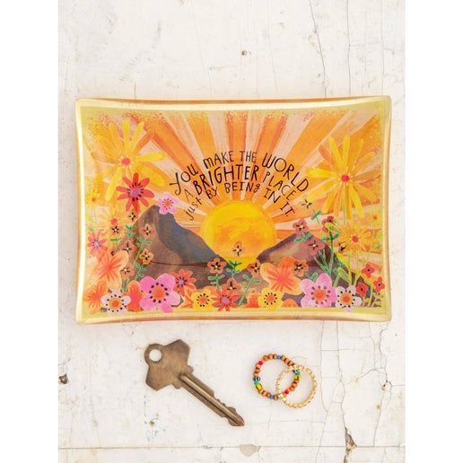 Decorative Glass Trinket Trays – Uplifting Art & Messages