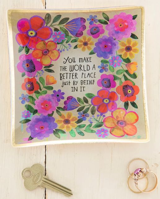 Decorative Glass Trinket Trays – Uplifting Art & Messages