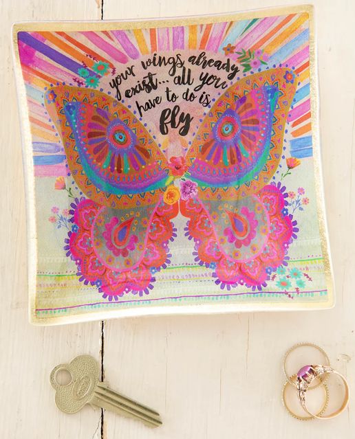 Decorative Glass Trinket Trays – Uplifting Art &amp; Messages