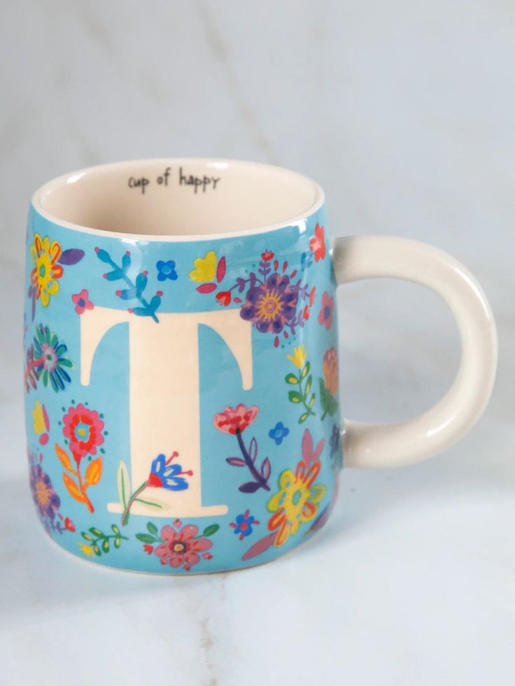 🌸 Initial Floral Mugs