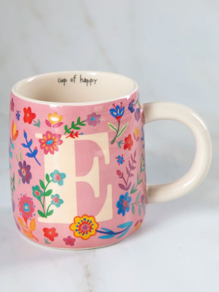 🌸 Initial Floral Mugs