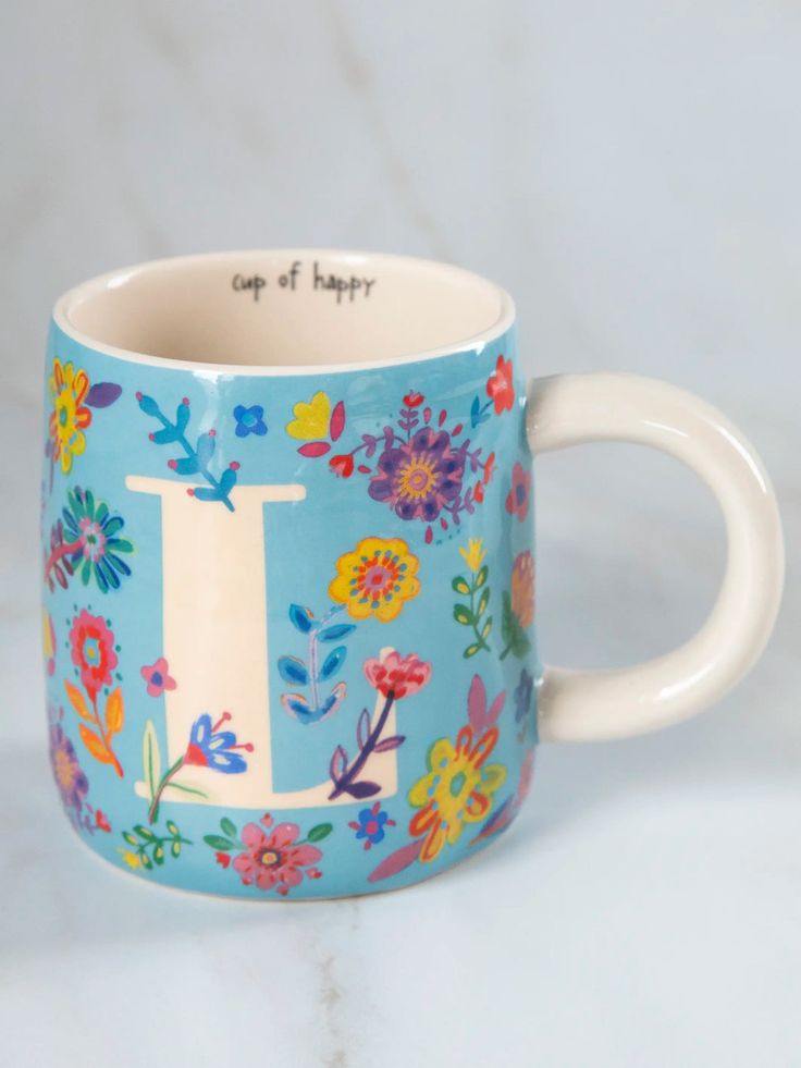 🌸 Initial Floral Mugs