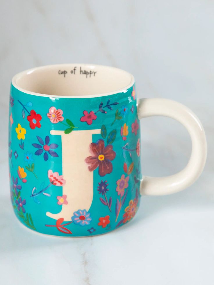 🌸 Initial Floral Mugs