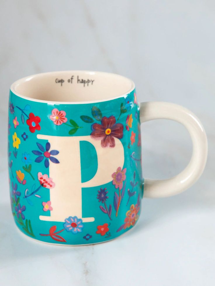 🌸 Initial Floral Mugs