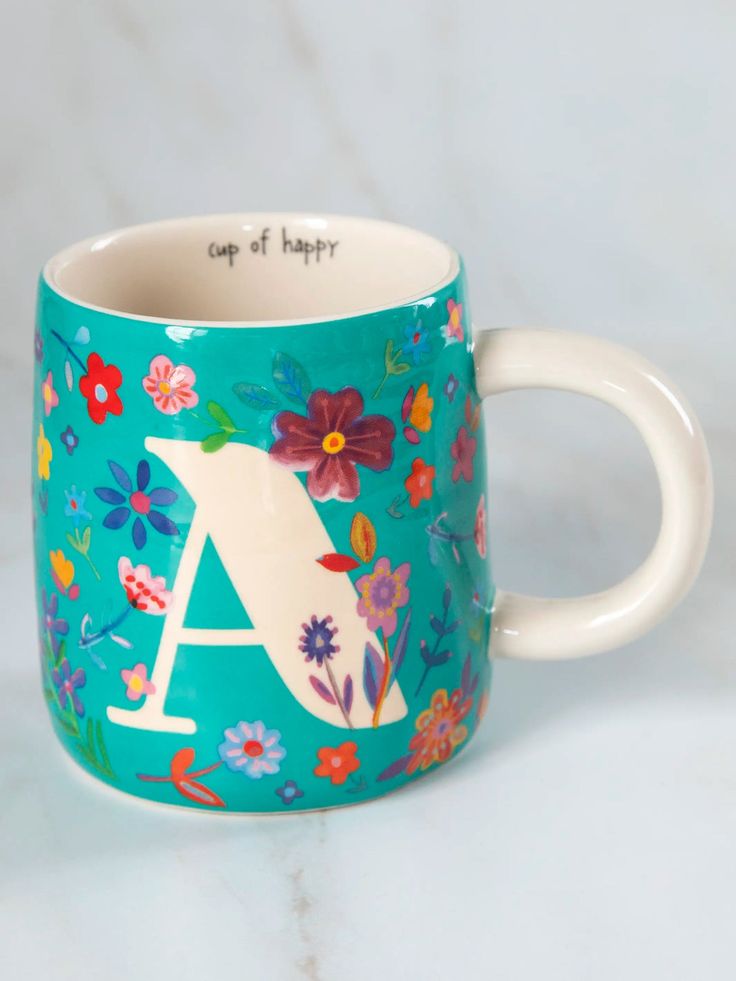 🌸 Initial Floral Mugs