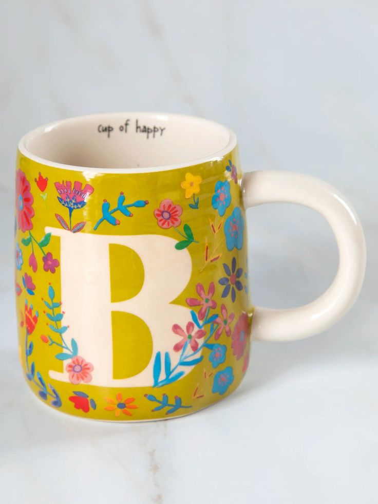 🌸 Initial Floral Mugs