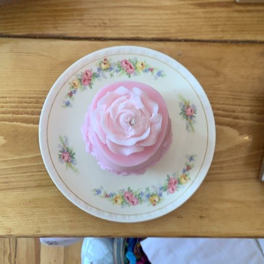 Vintage China Saucer Candle