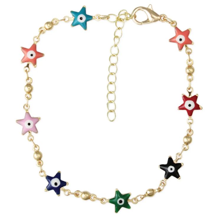 Stellar Gaze Multicolor Eye Star Link Bracelet