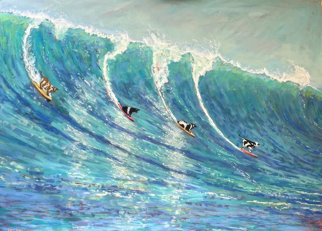 Surfing Cows Bath Mat ~ Ali B Wiese